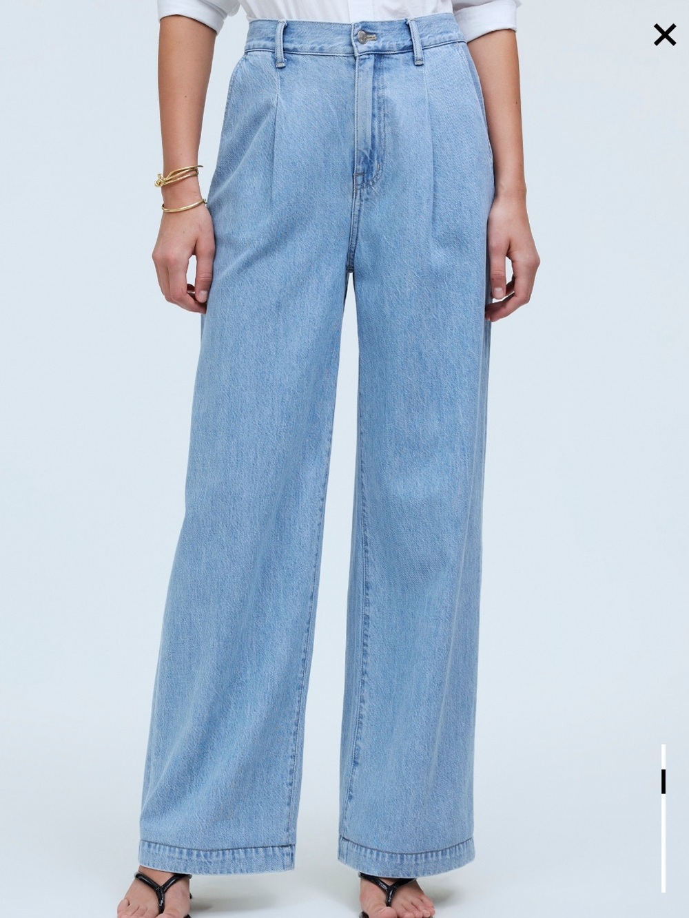 Madewell the Harlow wide leg trouser jeans high rise relaxed fit denim NWT 28/6